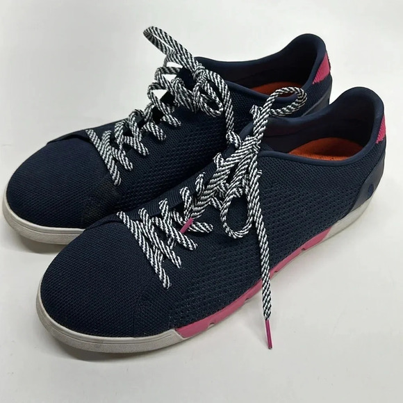 Psycho Bunny X SWIMS The Breeze Tennis Knit Sneakers Shoes Navy Blue Men Size 11 main image 8